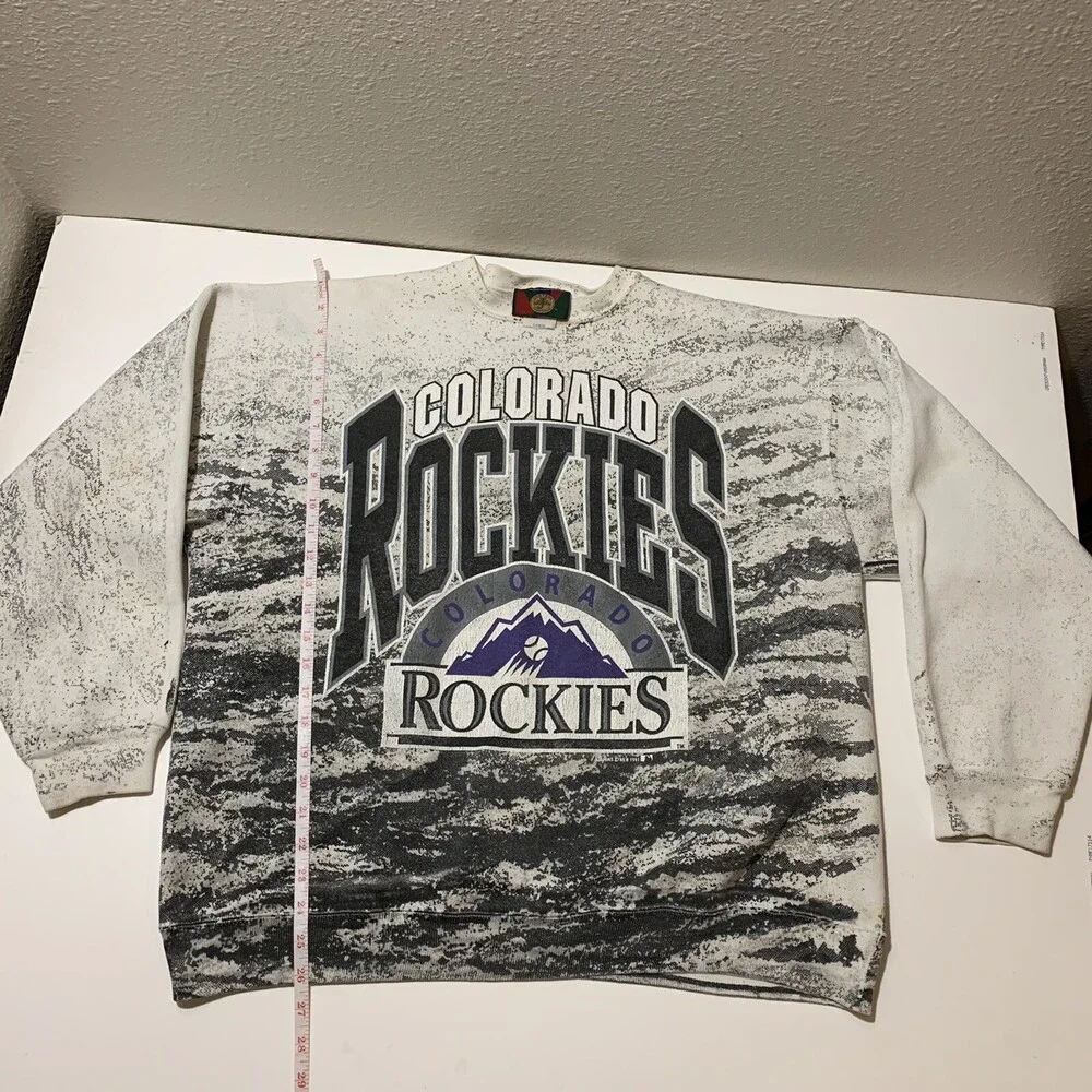 Vintage Colorado Rockies All Over Print Starter Sweatshirt MLB Crewneck 90s USA